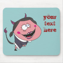 Silly Devil Girl Personalized Mousepads