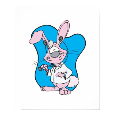 silly doctor bunny rabbit print by doonidesignsanimals