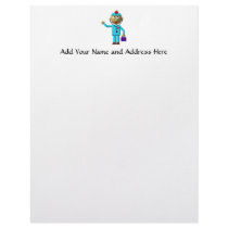 Silly Doctor with Apple on his head & Medical Bag Letterhead Template
