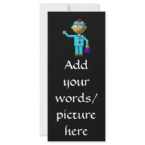 Silly Doctor with Apple on his head & Medical Bag Custom Rack Card