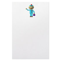 Silly Doctor with Apple on his head & Medical Bag Personalized Stationery