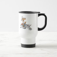 silly donkey rider cartoon coffee mug