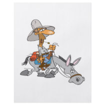 silly donkey rider cartoon flyer design