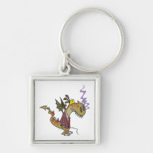 silly dragon boss cartoon character key chain