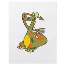 silly dragon catoon holding his ears personalized flyer