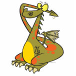 silly dragon catoon holding his ears cut outs