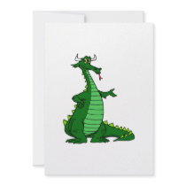 Silly Dragon Green Personalized Announcements