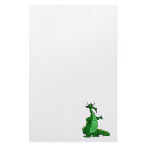 Silly Dragon Green Customized Stationery