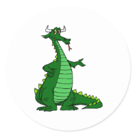 Silly Dragon Green Stickers