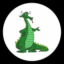 Silly Dragon Green stickers
