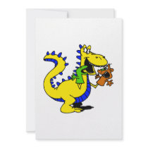 Silly Dragon with Sock Puppets Cute Personalized Invite