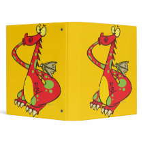 silly dragon with tail in mouth vinyl binder