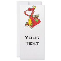 silly dragon with tail in mouth rack card design