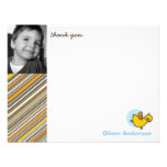 Silly Duckies Blue Kids Birthday Thank You Card Custom Announcements