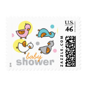 Silly Duckies Pastels Baby Shower Stamps stamp