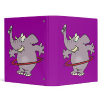 silly elephant hula hooping cartoon 3 ring binder