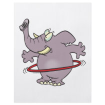 silly elephant hula hooping cartoon custom flyer