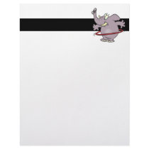 silly elephant hula hooping cartoon custom letterhead