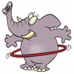 silly elephant hula hooping cartoon photo sculpture