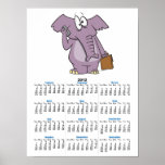 silly elephant on a cellphone cartoon posters
