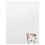 silly fat brown and white cow cartoon letterhead template