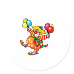 Silly fat clown with balloons stickers