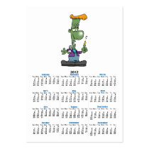silly frankenstein halloween cartoon character business cards