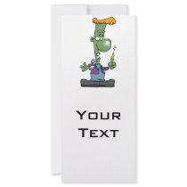 silly frankenstein halloween cartoon character full color rack card