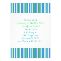 Silly Frog and Stripes Invitation invitations