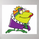 silly frog queen animal cartoon posters