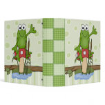silly frog sitting on mushroom binder
