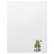 silly frog sitting on mushroom letterhead