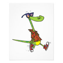 silly funny beach lizard cartoon animal custom invitations