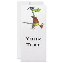 silly funny beach lizard cartoon animal rack card design