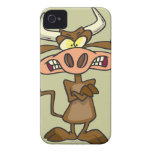 silly funny mad angry cow cartoon Case-Mate iPhone 4 case