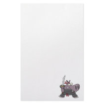 silly funny ninja hippo cartoon stationery design