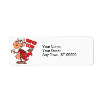 silly funny super cow cartoon character custom return address labels