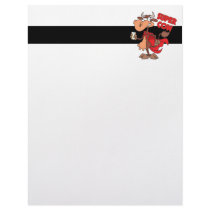 silly funny super cow cartoon character letterhead design