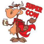 silly funny super cow cartoon character acrylic cut outs