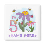 Silly Garden 5th Birthday Fridge Magnet