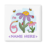 Silly Garden 6th Birthday Magnet