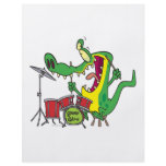silly gator alligator drummer drumming cartoon flyers
