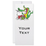 silly gator alligator drummer drumming cartoon rack cards