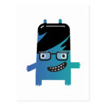 silly geek monster friend post cards