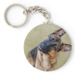 Silly German Shepherd Keychain