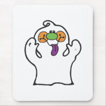 silly ghost sticking out tongue mousepads