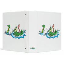 silly gliding alligator crocodile cartoon binder