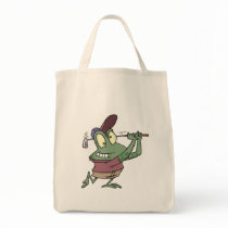 silly golfing golfer frog cartoon bag
