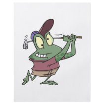 silly golfing golfer frog cartoon custom flyer