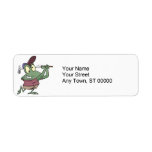 silly golfing golfer frog cartoon custom return address label
